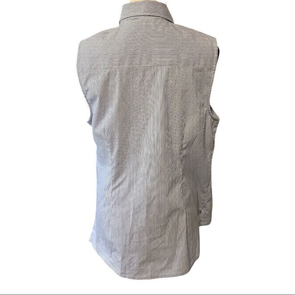Izod Sleeveless Cotton Blouse accented with Eyelet Ruffle down the Front - Large - Picture 8 of 8